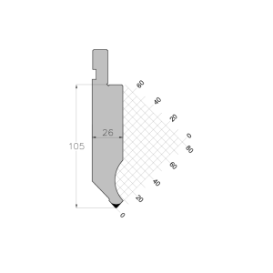 ES PUNCH 85° R0.8 H105 L835 mm