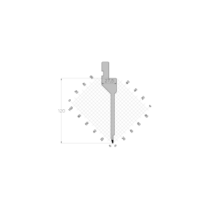 AFH ES PUNCH 30° R0.6 H120 L800 mm SECTIONED