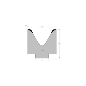 ES DIE 60° V100 H130 L800S mm
